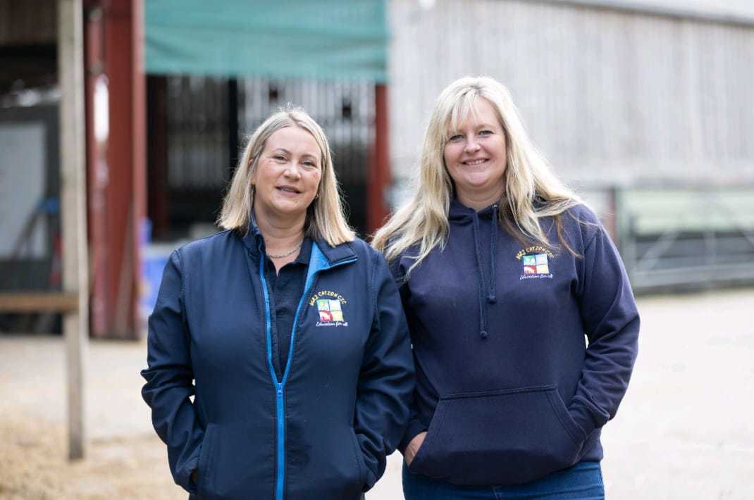 Cheryl Reeves, project manager at Agri-cation CIC (right) and Emma Lee, who joined the team at the start of the year thanks to funding.